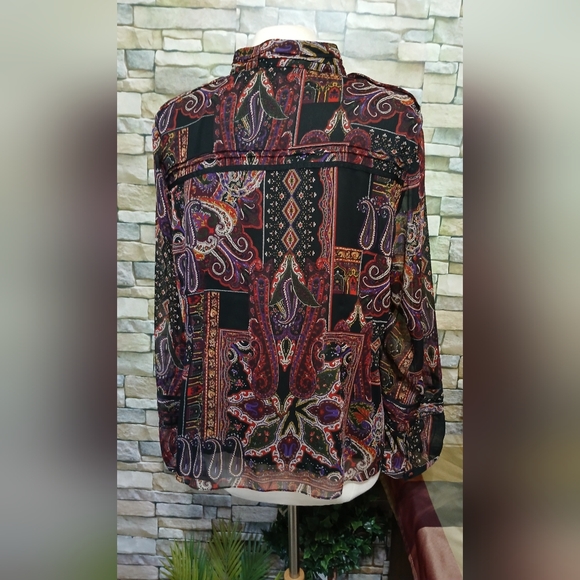Coldwater Creek Multicolor Paisley Button Down Shirt - Picture 3 of 5